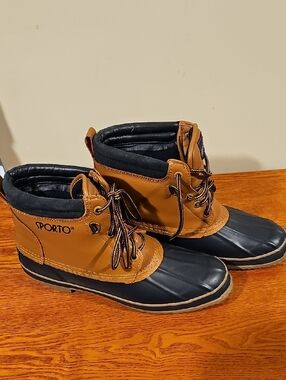 Sporto Thermolite Tan and Black Waterproof Duck Boots